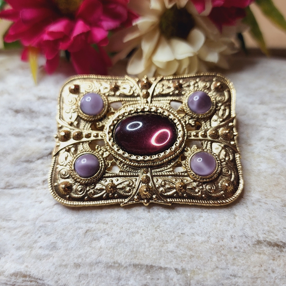 Vintage Rectangular Brooch - image 2